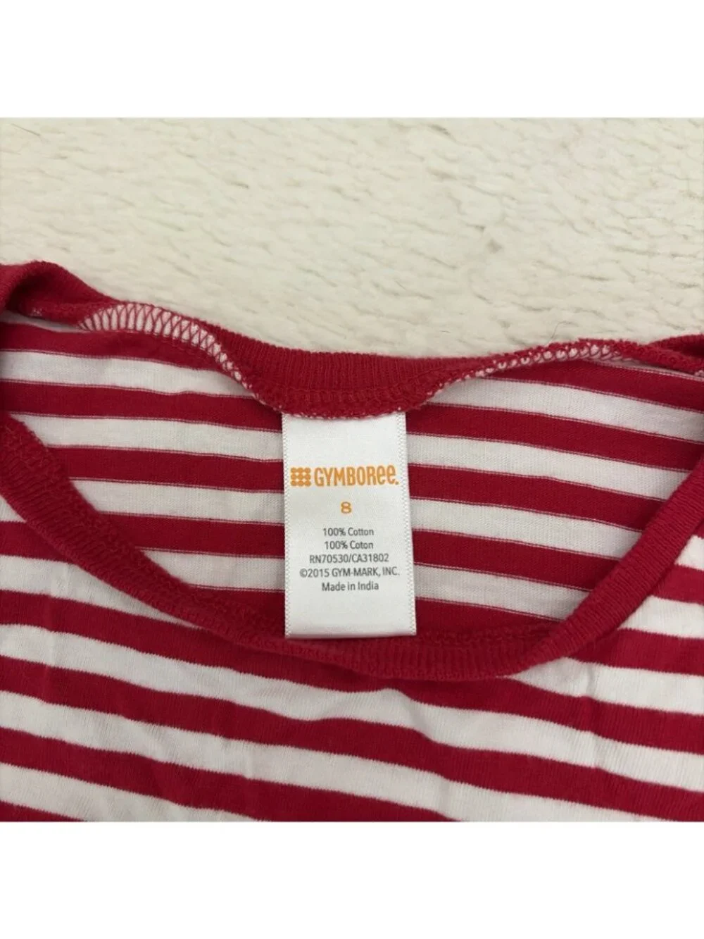 Gymboree Girls Candy Can Stripe Sequin Snowflake Ruffle Tee 8 Cotton Christmas